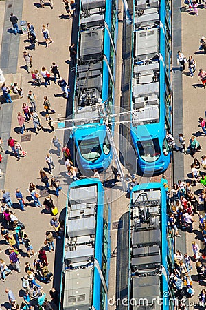 Aerial View Of Tram Station Editorial Stock Photo